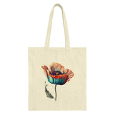 Poppy Flower Tote Bag, Floral Art Bag, Botanical Print, Colorful Flower Design, Everyday Bag, Market Bag, Gift for Flower Lover, Book Bag - Tawshia